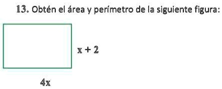 SOLVED: Obtiene el área y el perímetro de la siguiente figura 13. Obtén ...