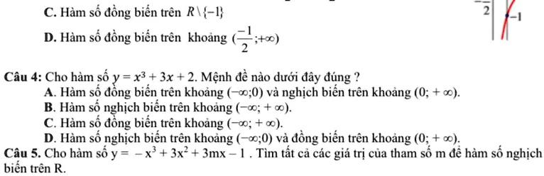 SOLVED: C. HÃ M Sá»‘ Ä‘á»“ng Biáº¿n TrÃªn Khoáº£ng (70;0) D. HÃ M Sá ...