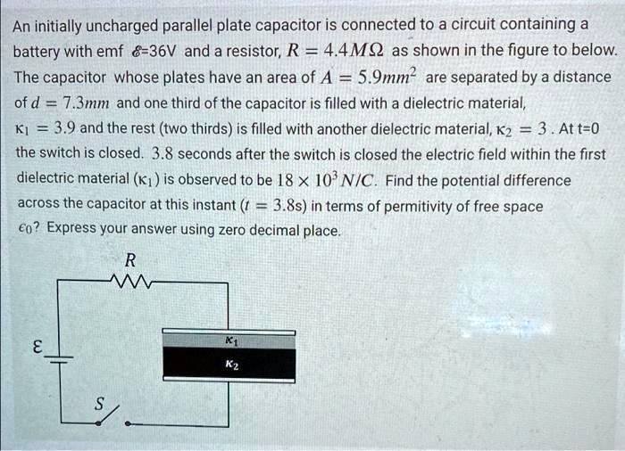 If An Uncharged Parallel-plate Capacitor Is Connected To A Battery