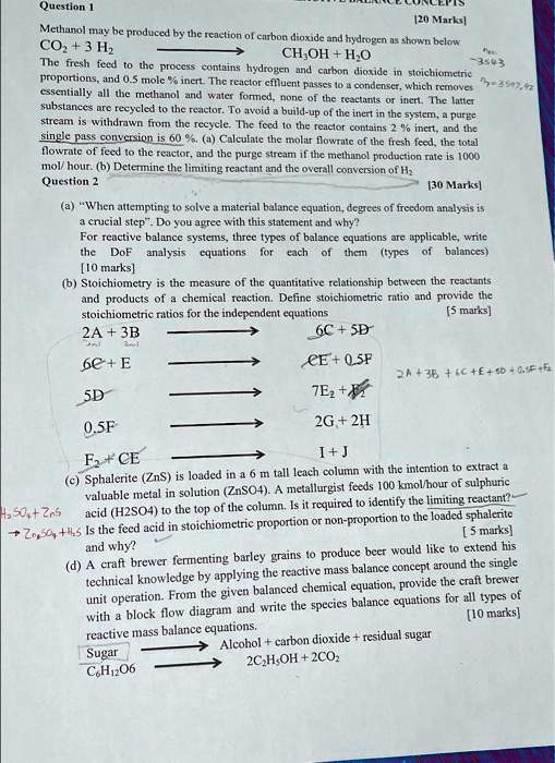 SOLVED: [20 Marks] Methanol may be produced by the reaction of carbon ...