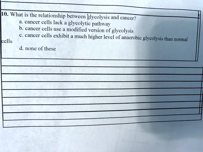 SOLVED [10. What is the relationship between glycolysis and cancer