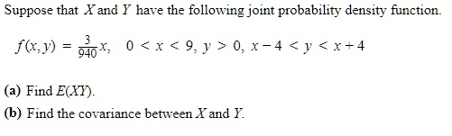 SOLVED: Suppose that X and Y have the following joint probability ...