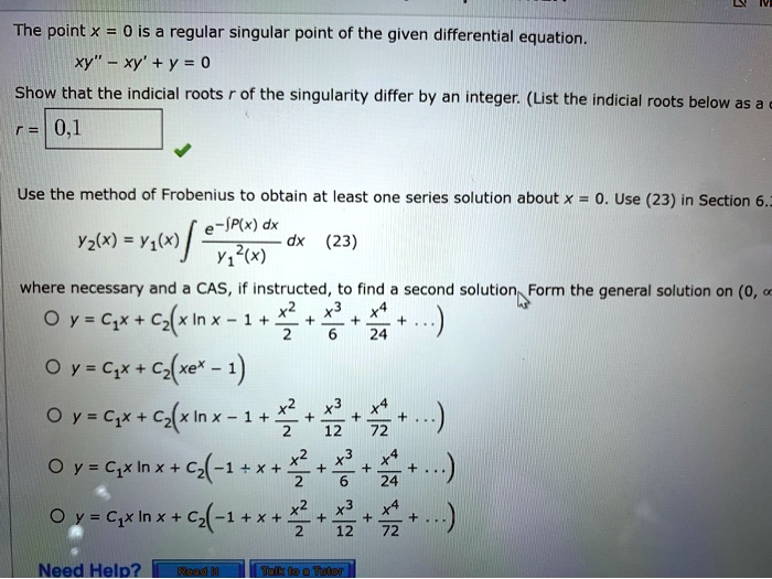 solved-the-point-x-0-is-a-regular-singular-point-of-the-given