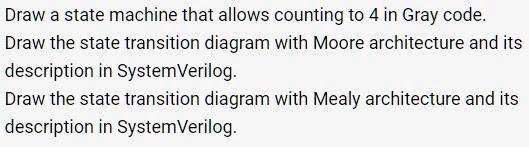 SOLVED: Draw a state machine that allows counting to 4 in Gray code ...