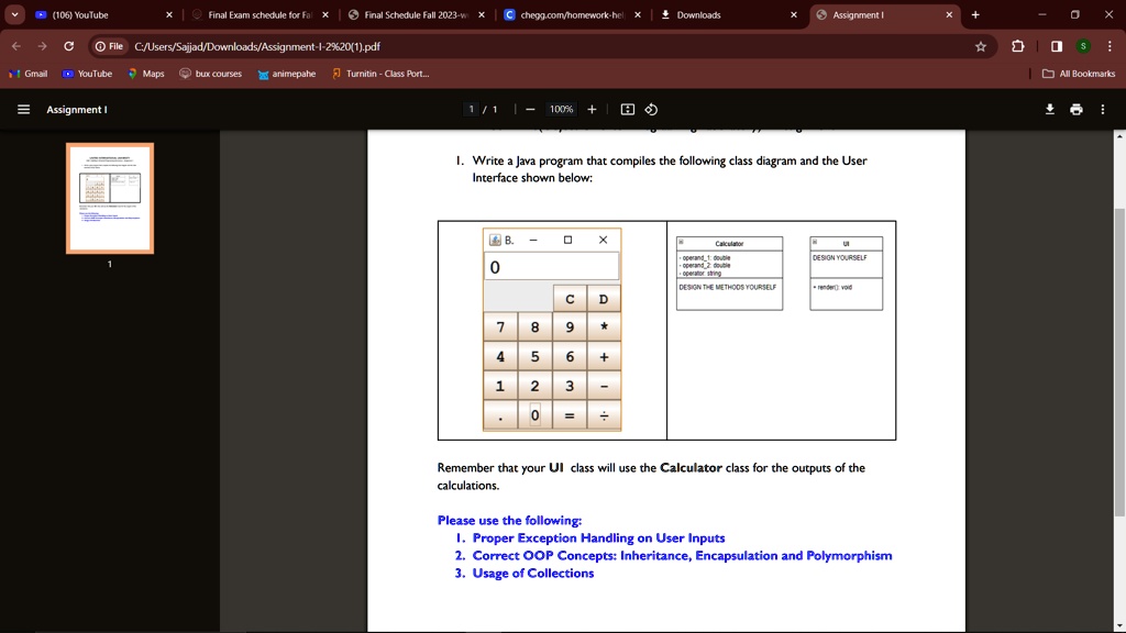 SOLVED: I. Write a Java program that compiles the following class ... image.