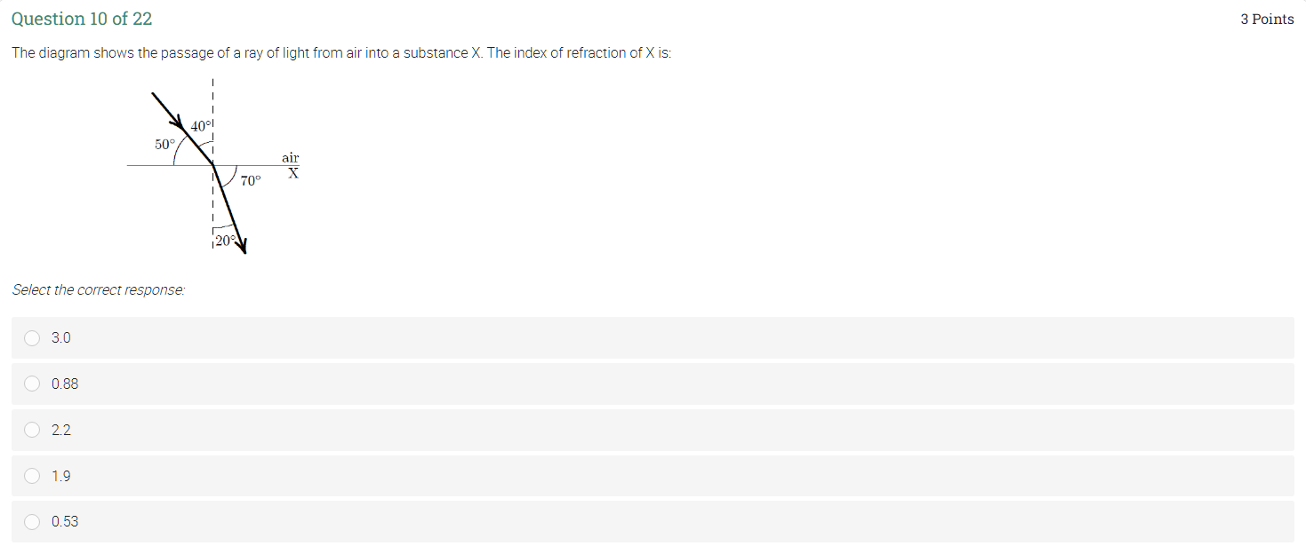 the diagram shows the passage of a ray of light from air into a ...