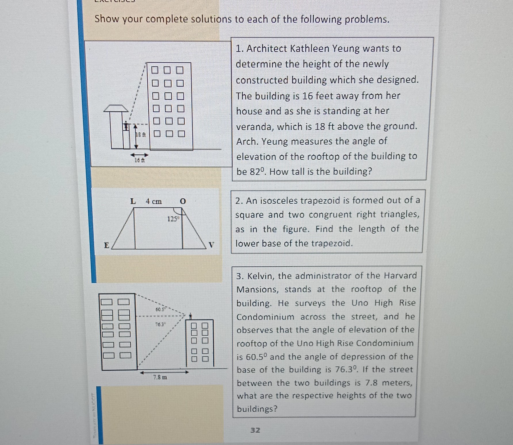 SOLVED: Show Your Complete Solutions To Each Of The Following Problems ...