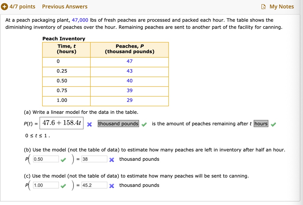 SOLVED At a peach packaging plant, 47,000 lbs of fresh peaches are