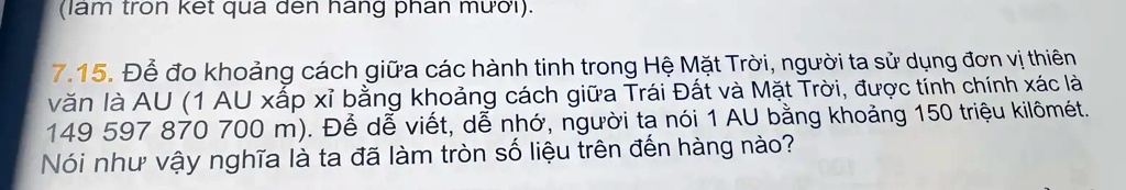 Solved 7 15 Ä áƒ Ä‘o Khoáº£ng CÃ¡ch Giá¯a CÃ¡c HÃ Nh Tinh Trong Há