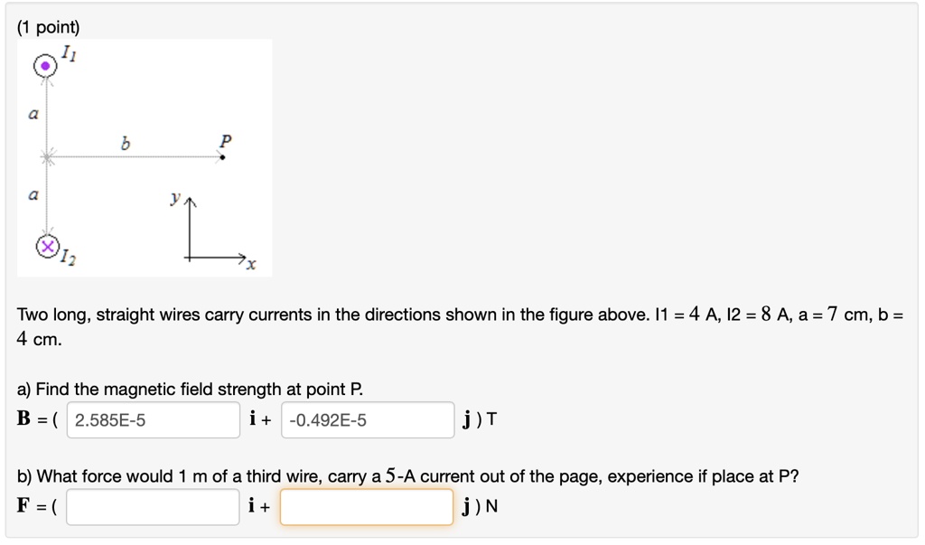 SOLVED: Point) Two Long, Straight Wires Carry Currents In The ...