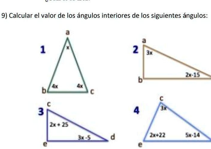 SOLVED: cuáles son las s ángulos de los triángulos de la imahen 9