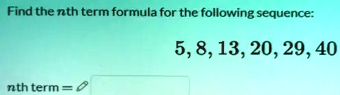 finding nth term of a sequence formula