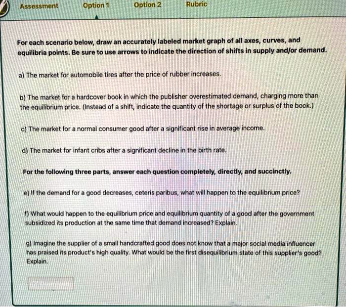 Text Assessment Option 1 Option 2 Rubric For each scenario below, draw