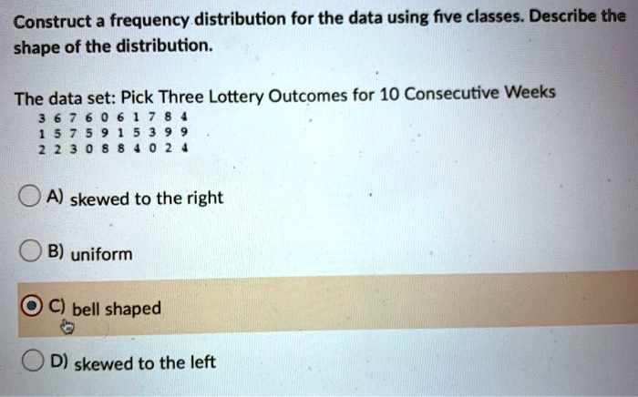 Construct a frequency distribution for the data using five...