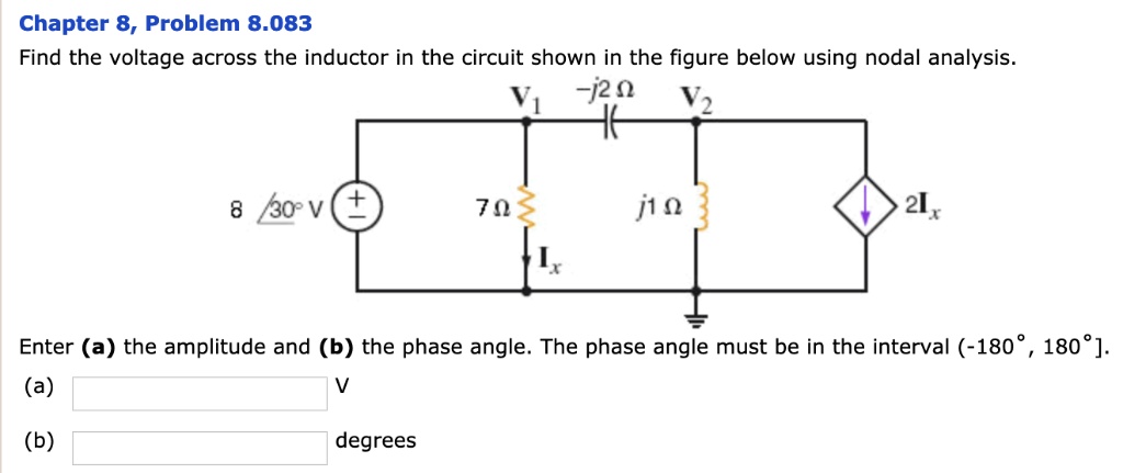 SOLVED: Chapter 8, Problem 8.083: Find the voltage across the inductor ...