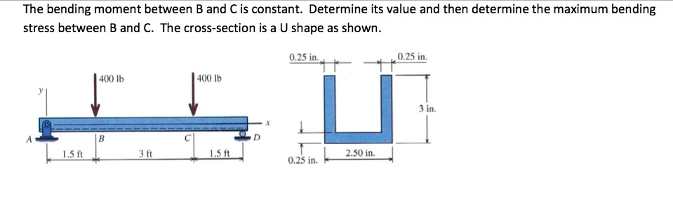 SOLVED: The bending moment between B and C is constant. Determine its ...
