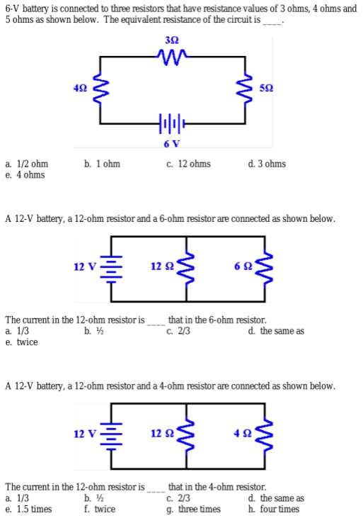 SOLVED: 6-V Battery Is Connected T0 Thre Resistors That Have Resistance ...