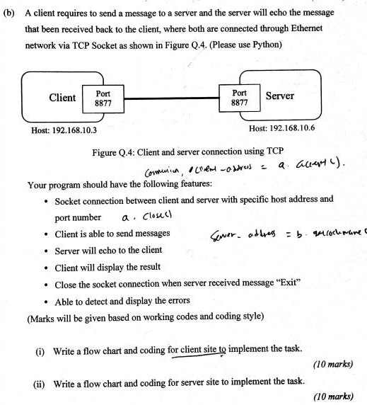 SOLVED: A client requires to send a message to a server, and the server ...