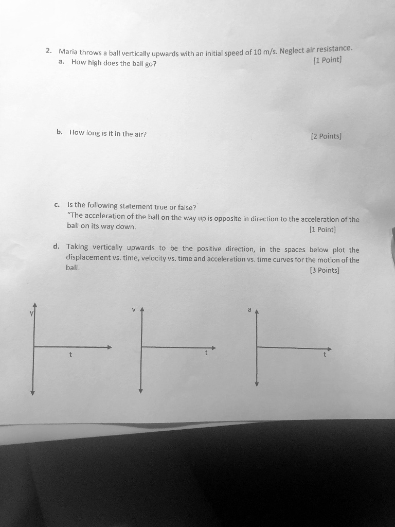 Maria throws ball vertically upwards with an initial … SolvedLib