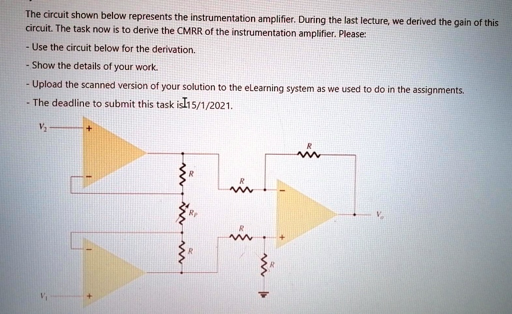 SOLVED The circuit shown below represents the instrumentation