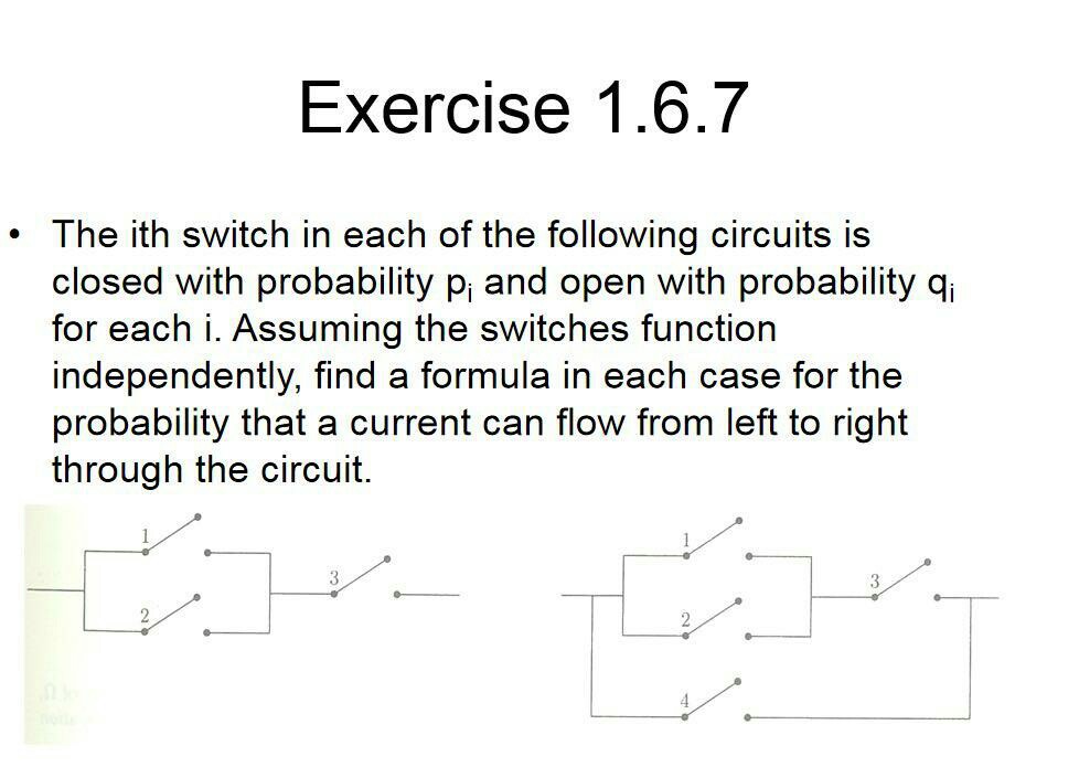 SOLVED Exercise 1.6.7 The ith switch in each of the following