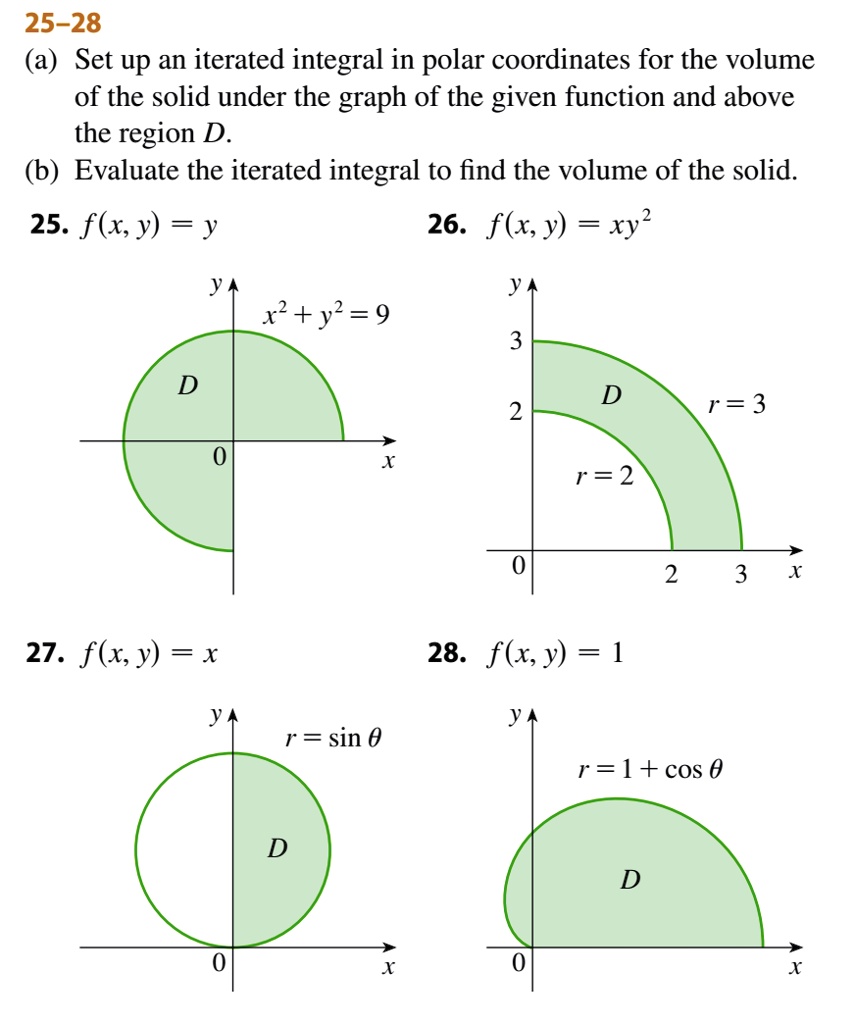 Solved: Question 25? 25-28 (a) Set Up An Iterated Integral In Polar 