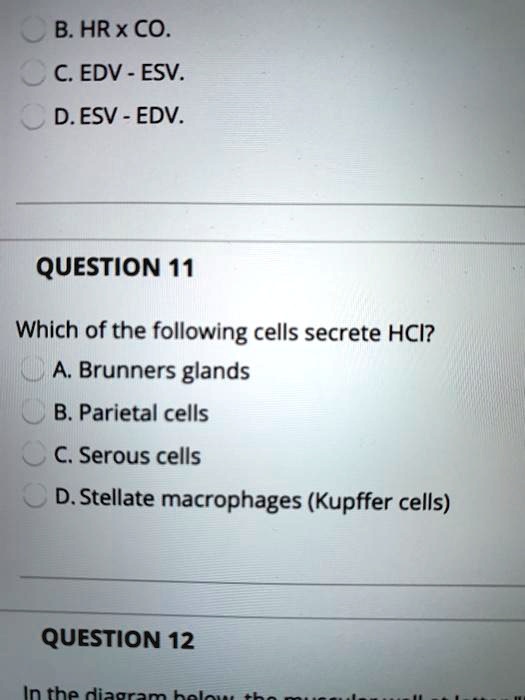 SOLVED B. HRx CO. CEDV ESV D. ESV EDV QUESTION 11 Which of the
