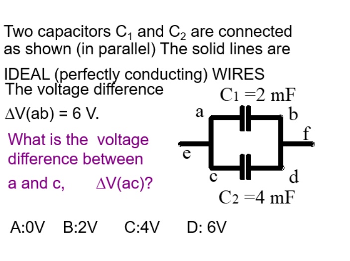 SOLVED: Two Capacitors C1 And C2 Are Connected In Parallel. The Solid ...