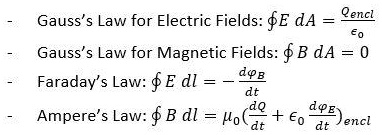 SOLVED: Use Maxwell's four equations (shown below) to derive the ...