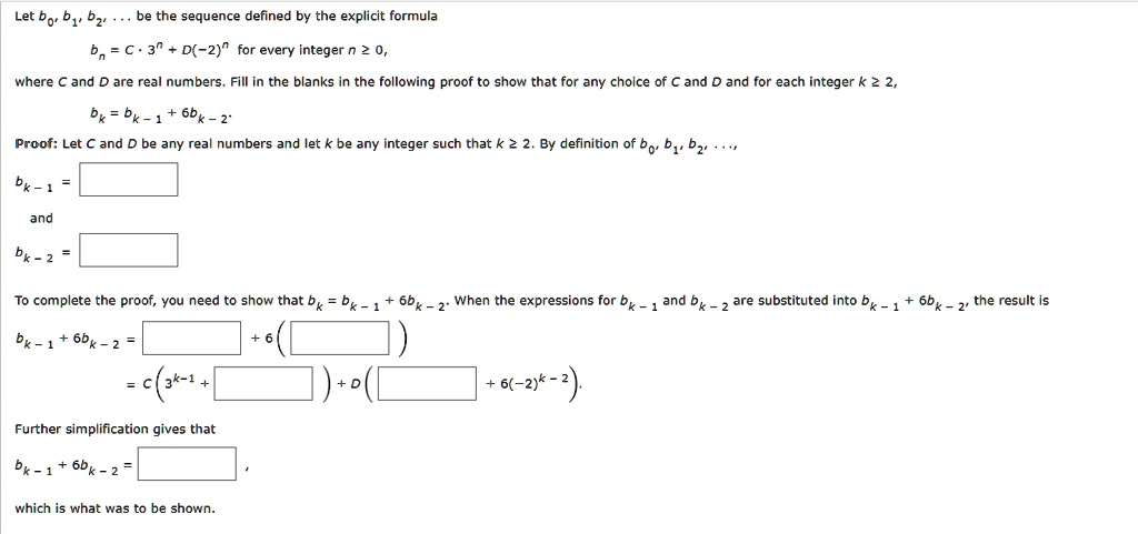 SOLVED: Let B0, B1, B2 Be The Sequence Defined By The Explicit Formula ...