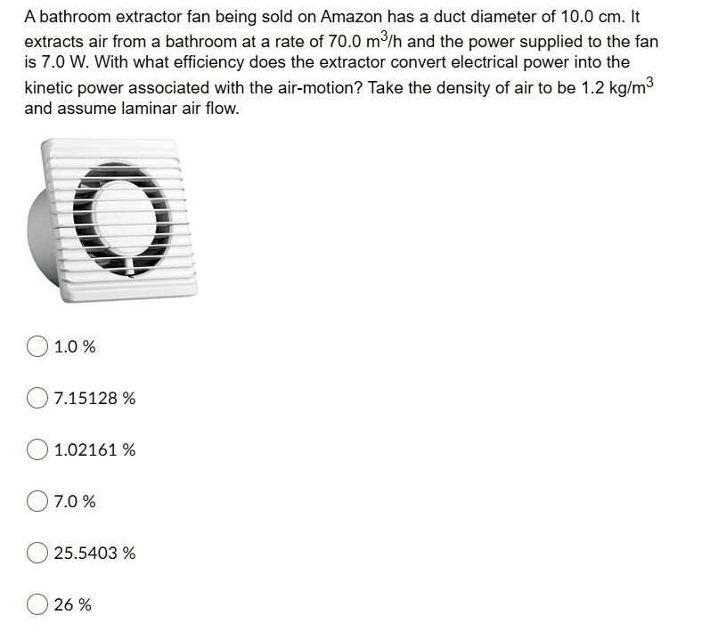 SOLVED A bathroom extractor fan being sold on Amazon has a duct