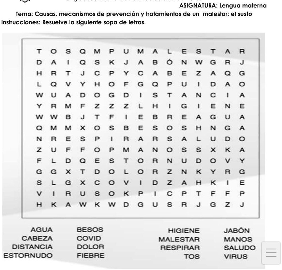 Solved Instrucciones Resuelve La Siguiente Sopa De Letras Asignatura