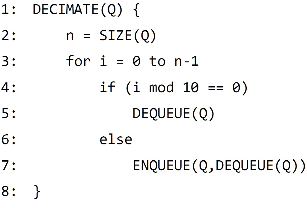 Decimation Size 1: DECIMATE(Q) 2: n = SIZE(Q) 3: for i = 0 to n-1 4: if (i...