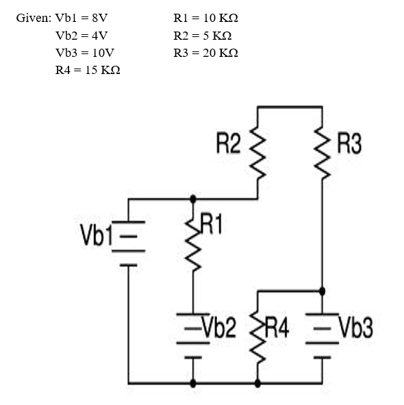 SOLVED: For the electrical circuit shown, determine the current ...