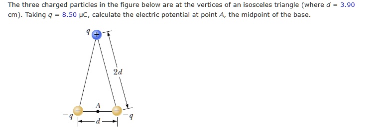 The Three Charged Particles In The Figure Below Are At The Vertices Of