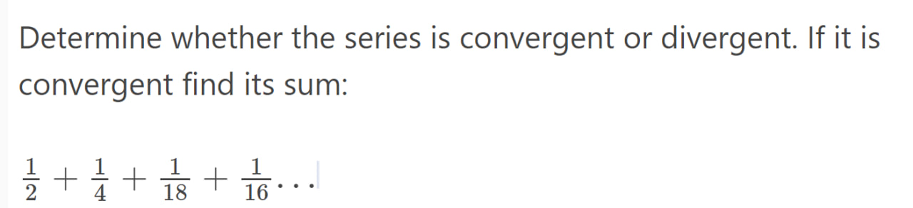 SOLVED: Determine whether the series is convergent or divergent. If it ...