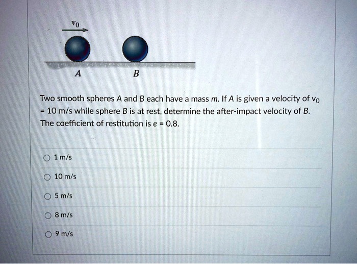 SOLVED: Two Smooth Spheres A And B Each Have A Mass M. If A Is Given A ...