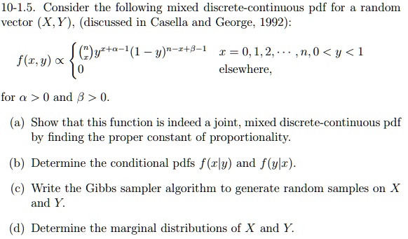SOLVED: 10-1.5. Consider the following mixed discrete-continuous pdf ...