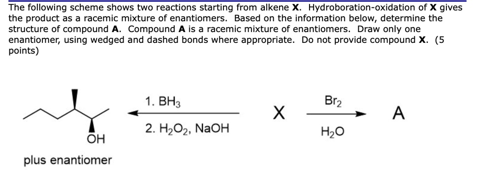 SOLVED: The Following Scheme Shows Two Reactions Starting From Alkene X ...