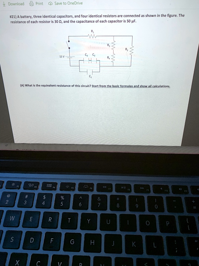 SOLVED 21 battery, three identical capacitors, and four identical