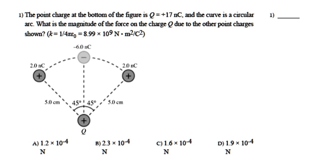 SOLVED The point charge at the bottom of the figure is Q = +17 nC, and
