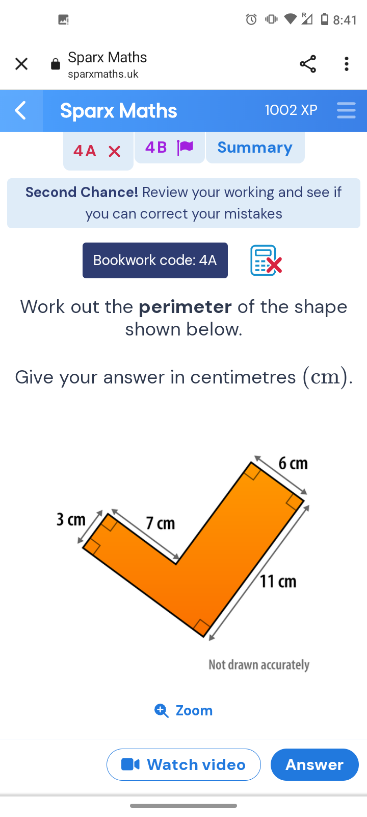 SOLVED: (1) X Sparx Maths Sparxmaths.uk Sparx Maths 1002 XP 4 A X 4B ...