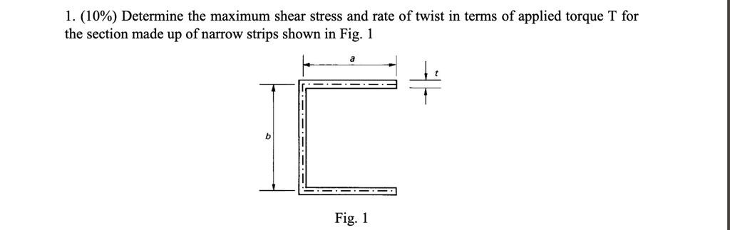 SOLVED: 1. (10%) Determine the maximum shear stress and rate of twist ...