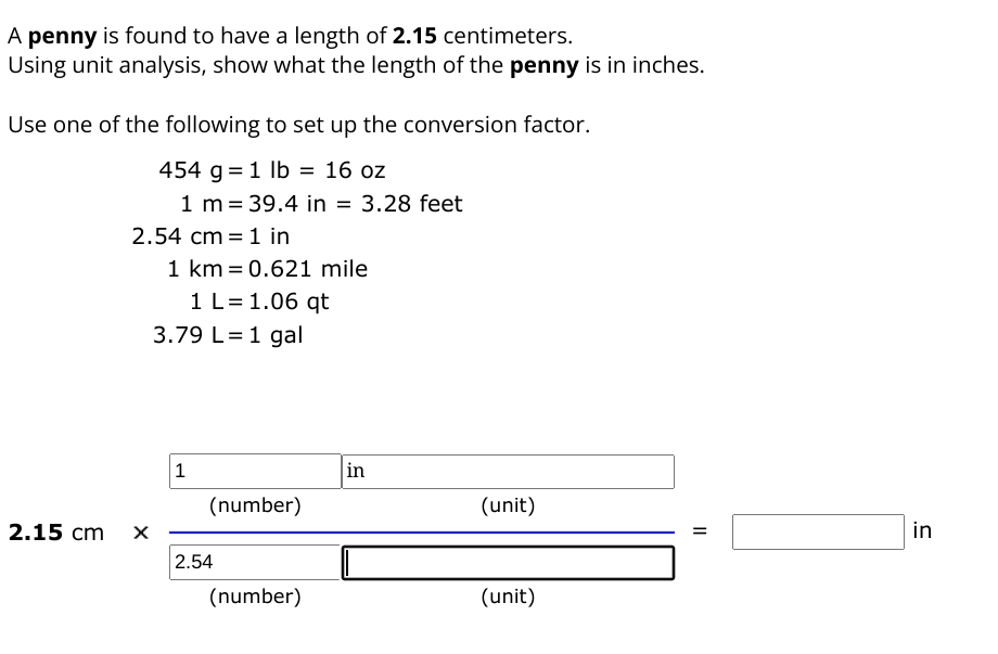 SOLVED A penny is found to have a length of 2 . 1 5 centimeters. Using