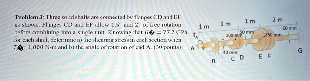 [GET ANSWER] problem 3 three solid shafts are connected by flanges cd ...