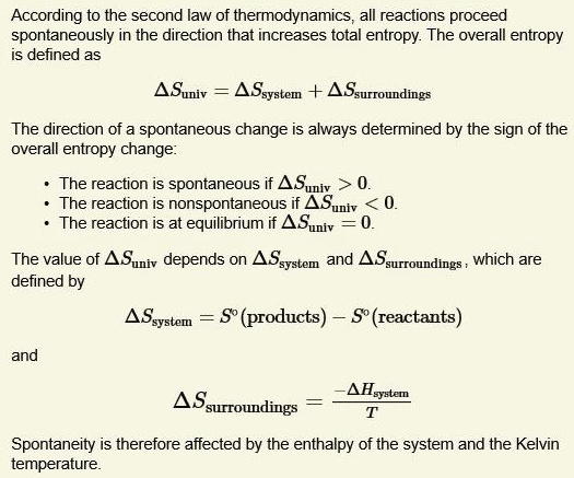 according to the second law of thermodynamics