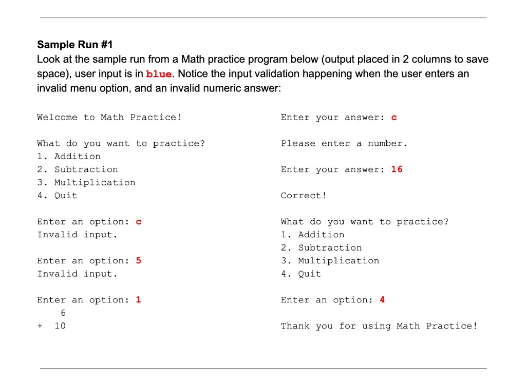 Interactive Chosen Python Menu Problem Description Write an interactive application in Python to ...