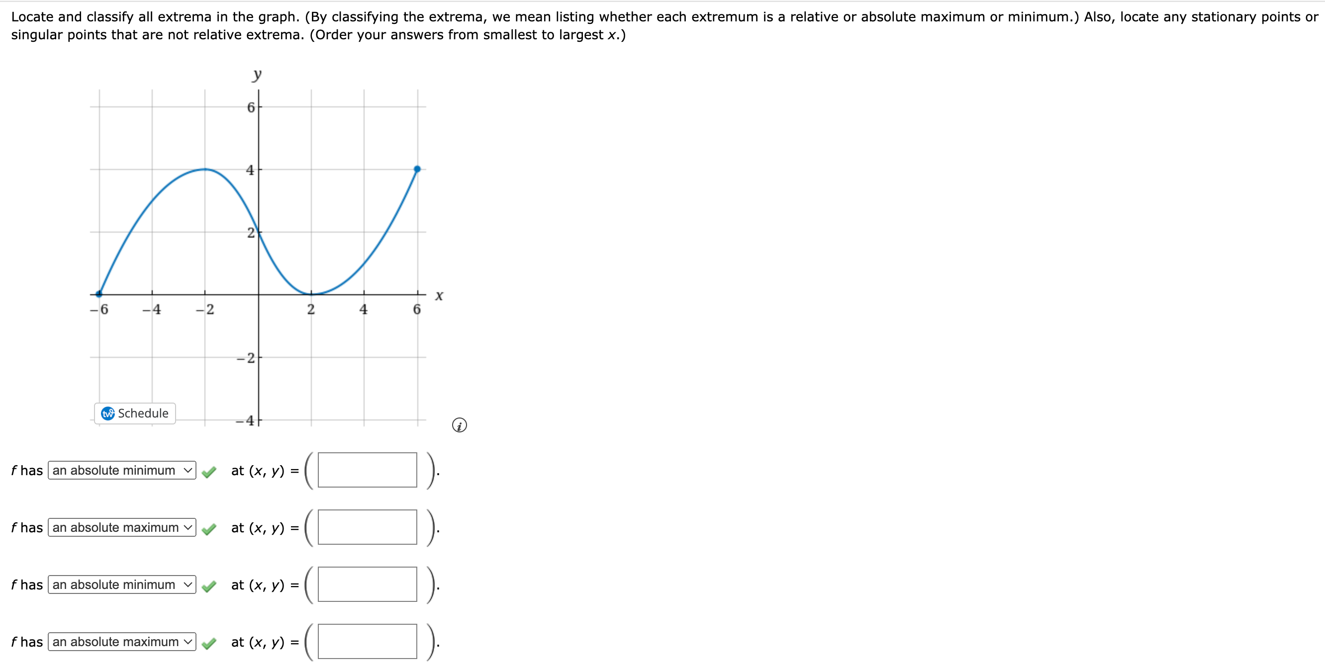 Simgular Point Graph Locate and classify all extrema in the graph. (By...