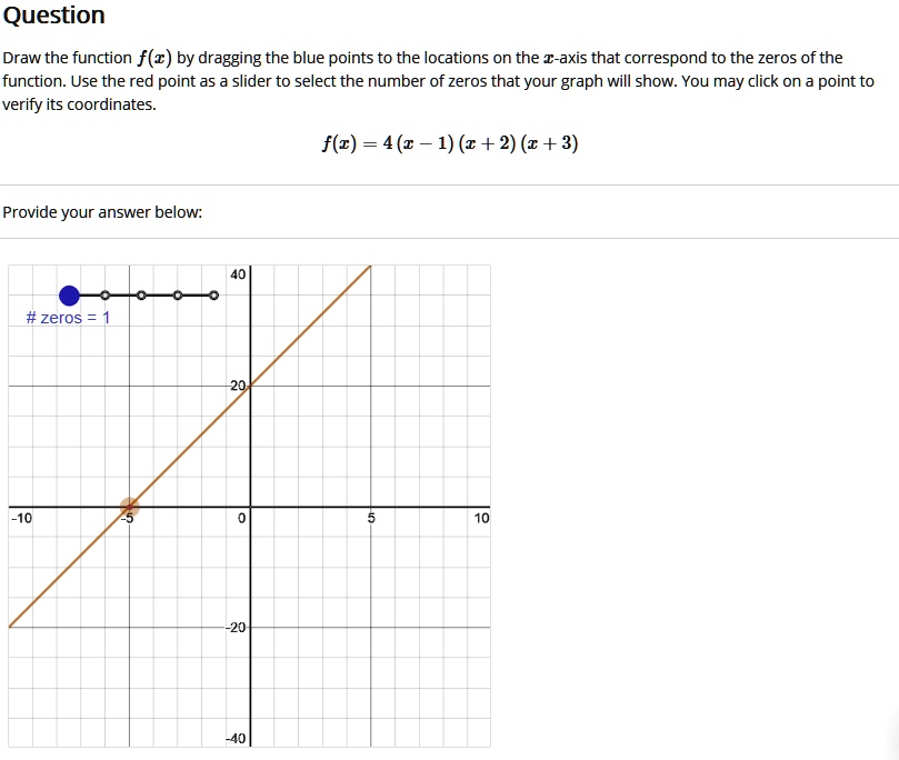 question draw the function fz by dragging the blue points to the ...