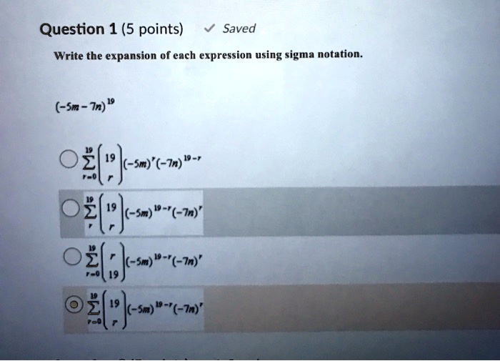 Solved Question 1 5 Points Saved Write The Expansion Of Each